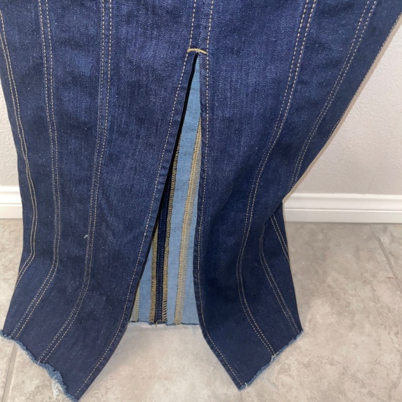 ZARA Denim Bustier Strapless Midi Dress Size M - Picture 8 of 11